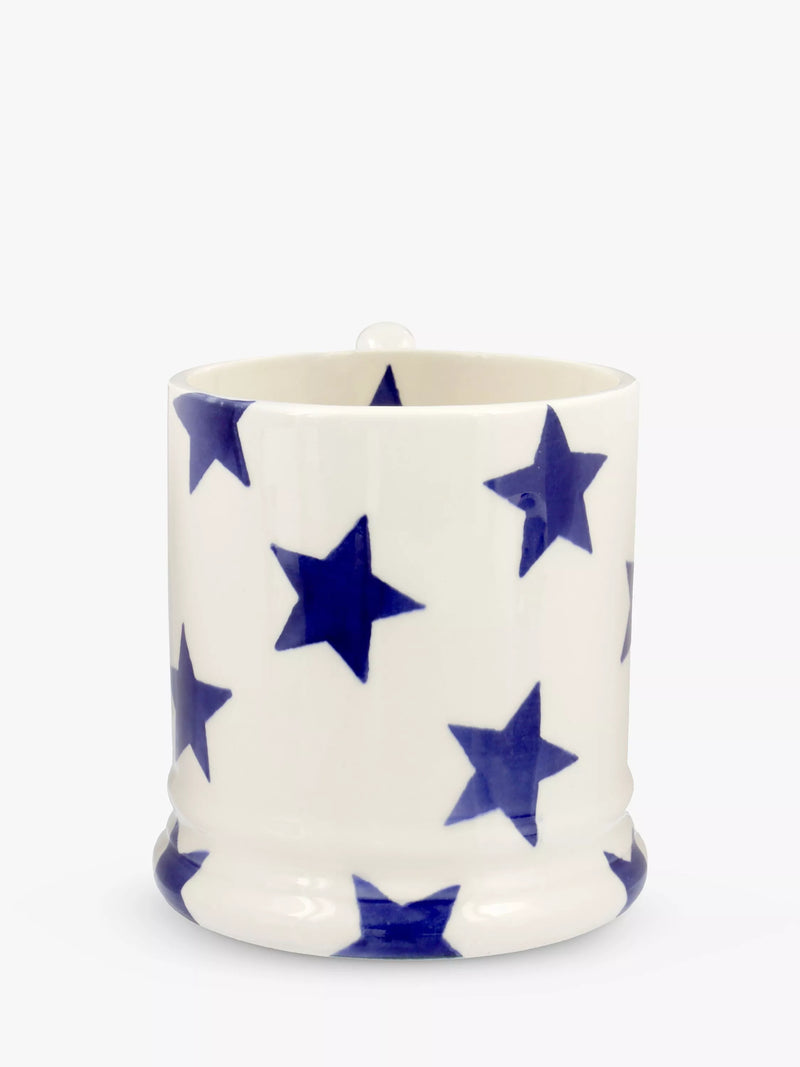 Emma Bridgewater Blue Star Half Pint Mug Cream/Blue 300ml - British product
