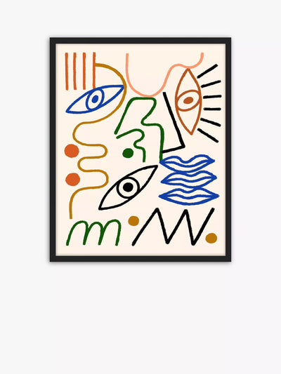 John Lewis Framed Abstract Portrait Print, 52 x 42cm, Multi- Buy online at McGrocer