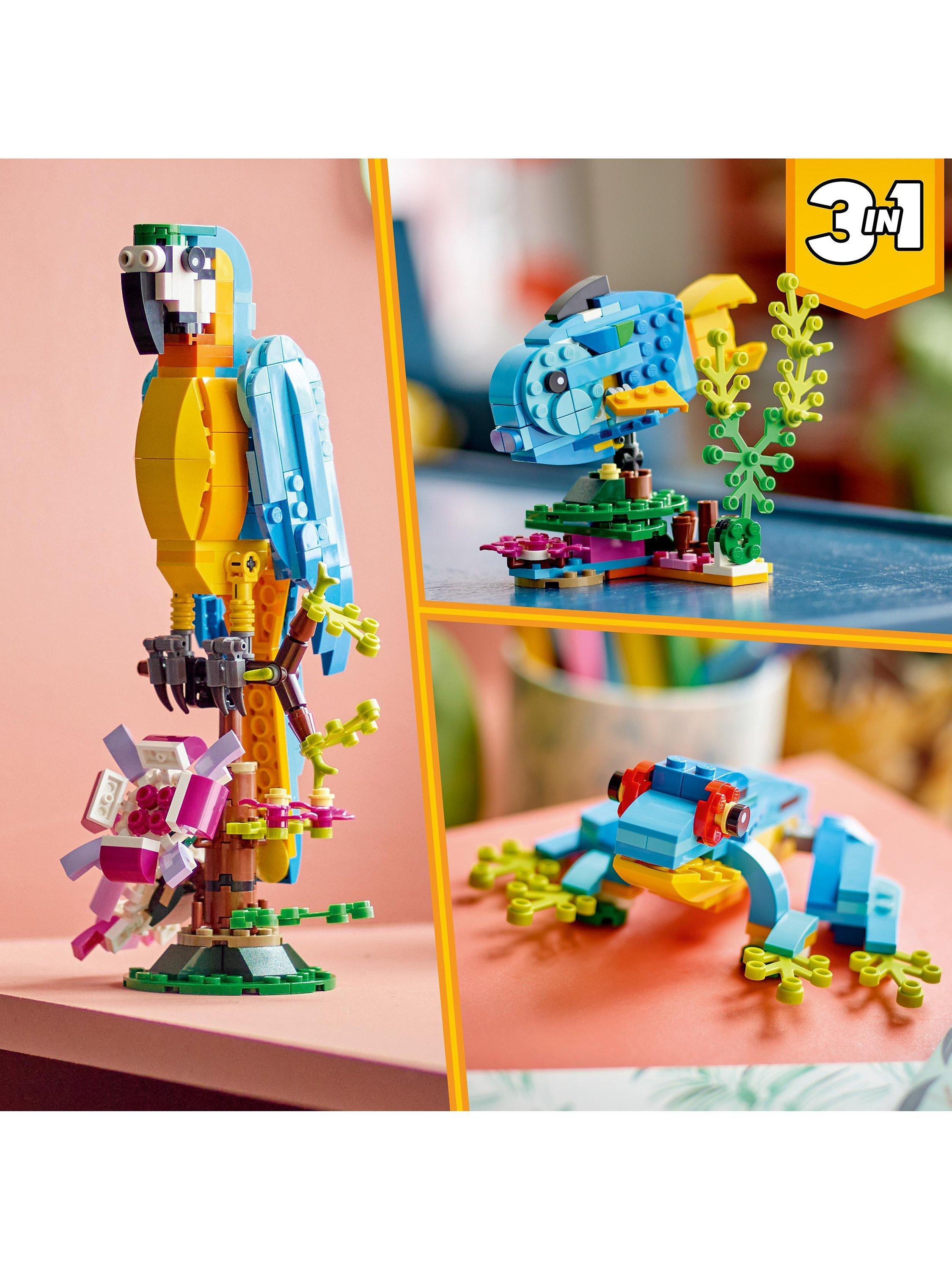LEGO Creator 3-in-1 Exotic Parrot building set with 253 pieces, UK version
