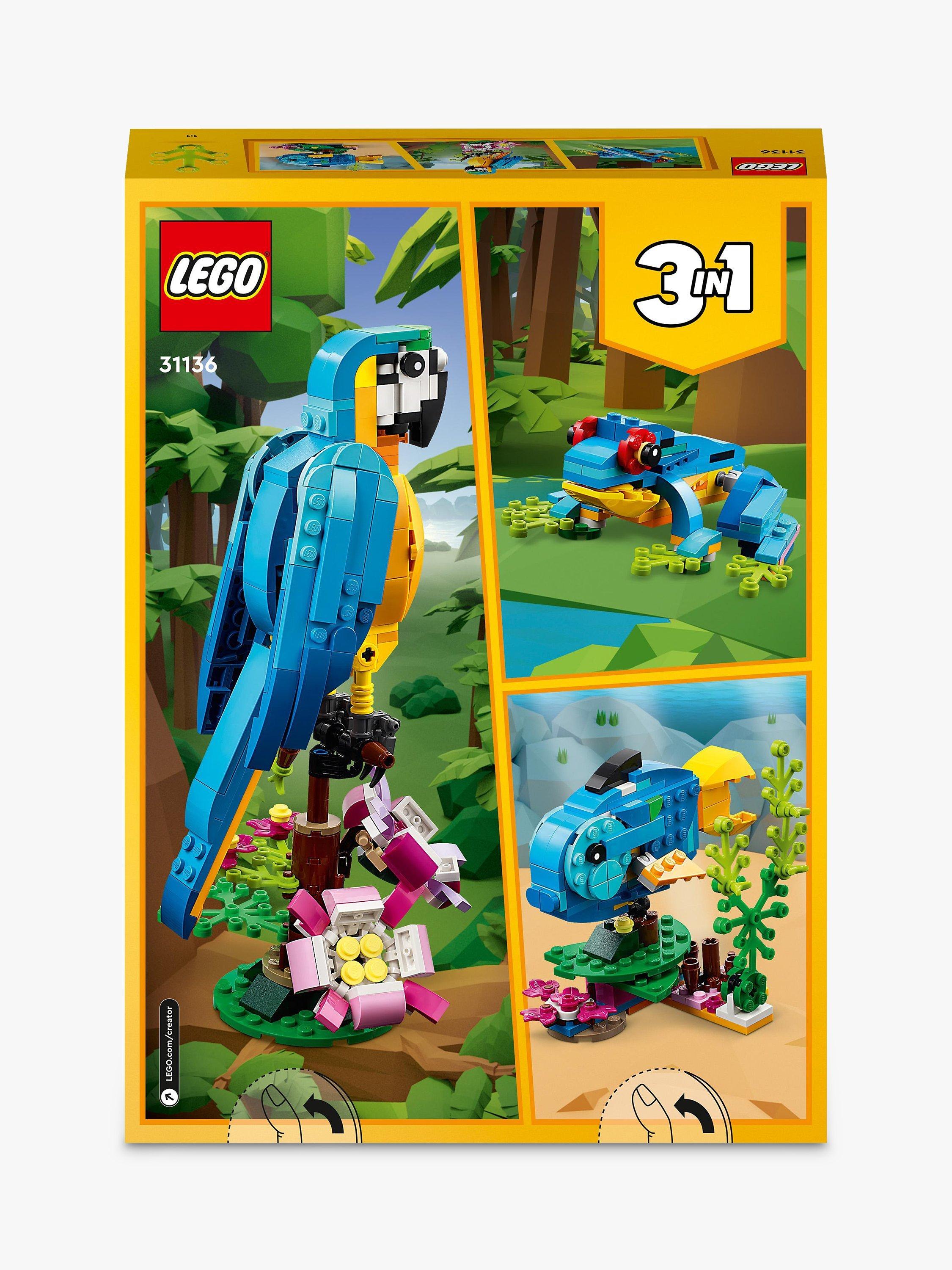 LEGO Creator 3-in-1 Exotic Parrot building set with 253 pieces, UK version