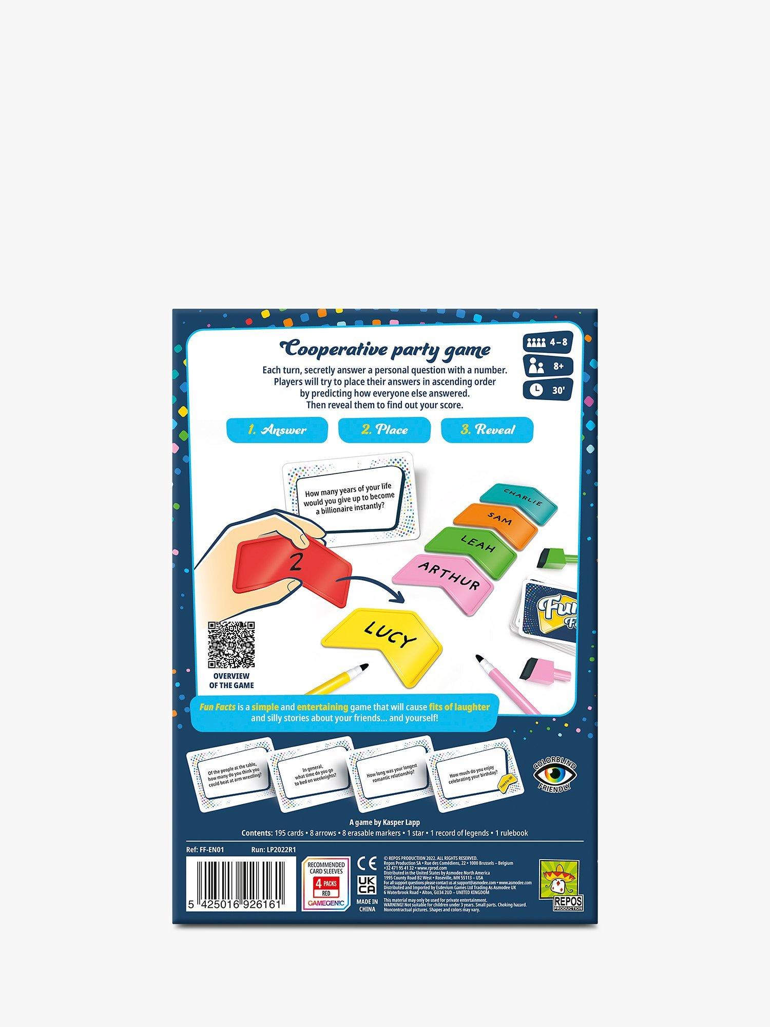 Asmodee Fun Facts party game set - British product