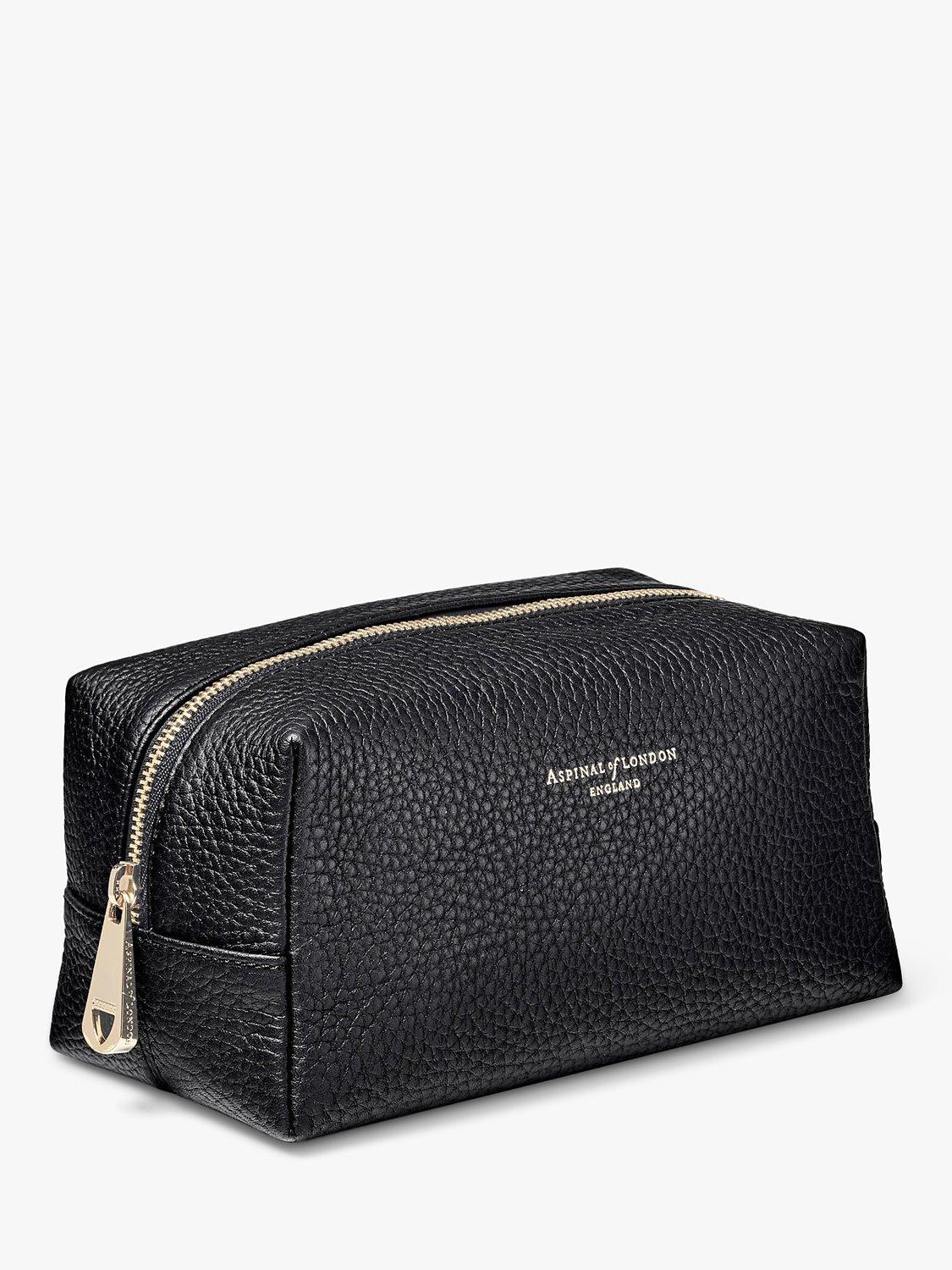 Aspinal of London medium pebble leather makeup bag, UK version