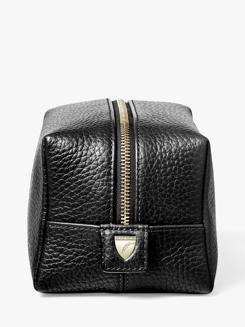 Aspinal of London medium pebble leather makeup bag, UK version