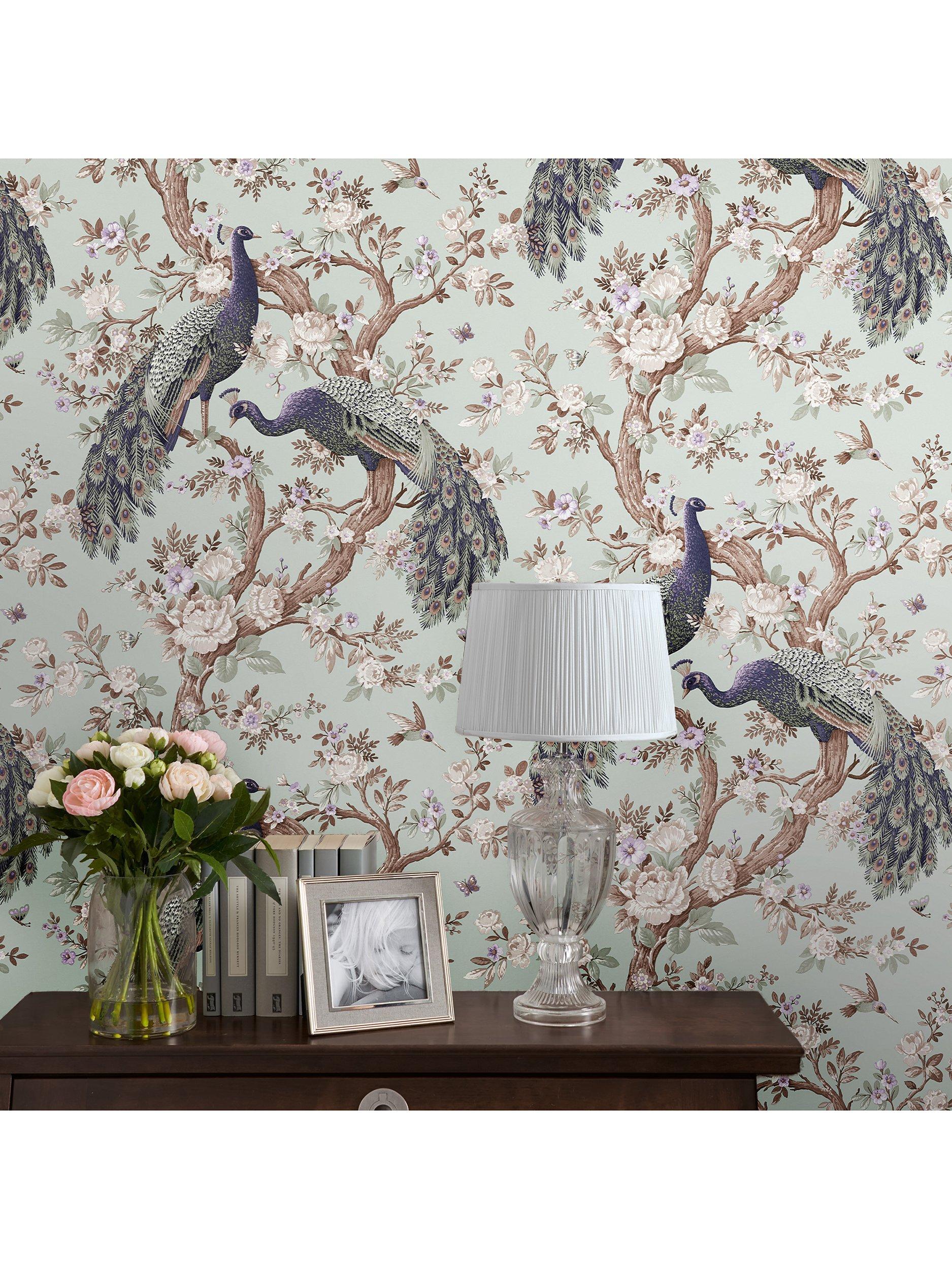 Laura Ashley peacock design wallpaper, UK version