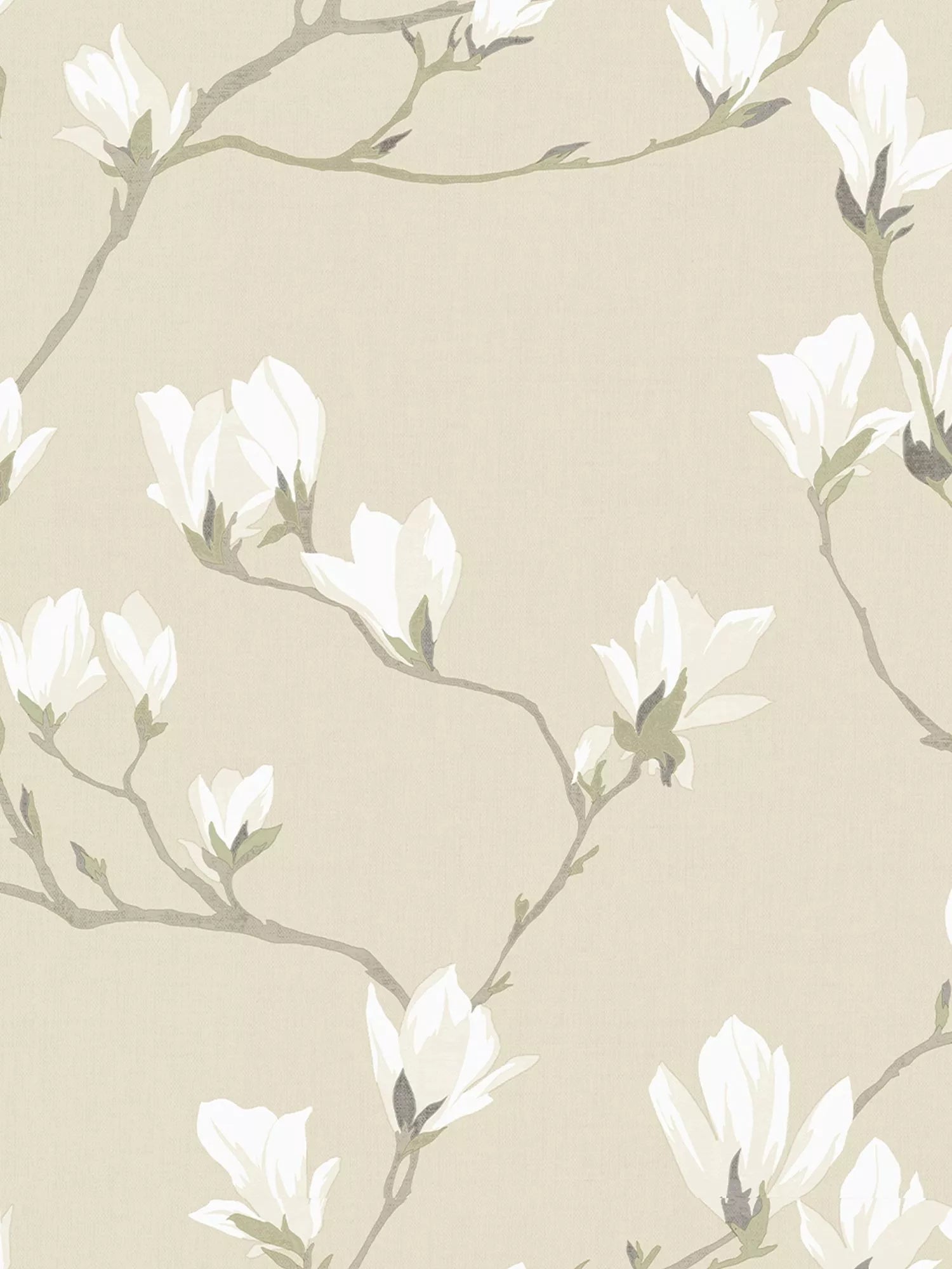 Magnolia Floral Pattern Wallpaper with Contrasting Background
