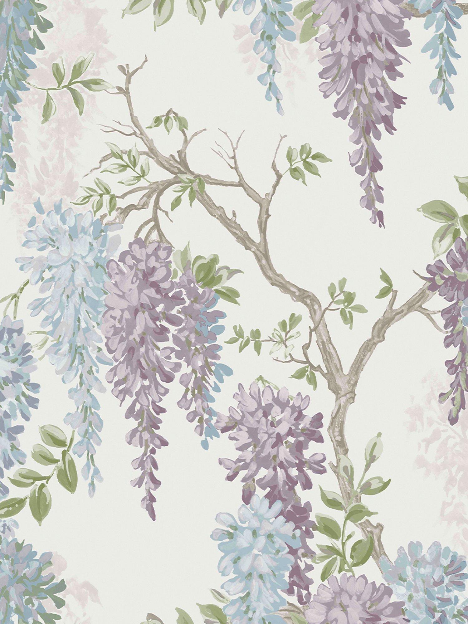 Laura Ashley Wisteria wallpaper with trailing floral design - British product