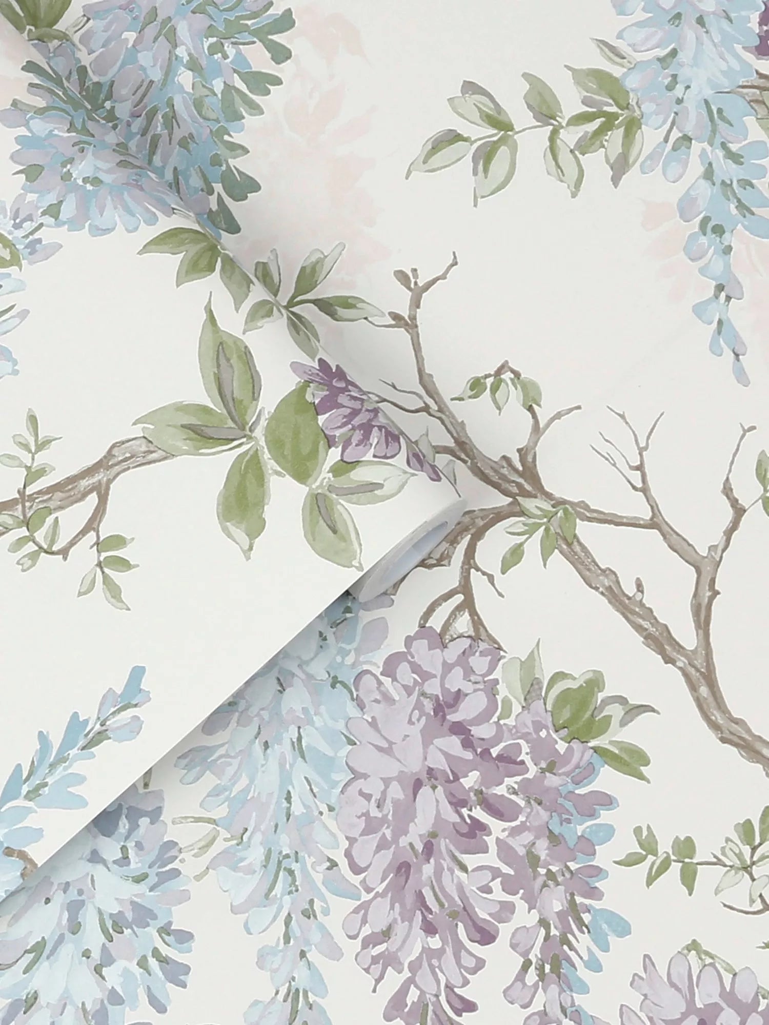 Laura Ashley Wisteria wallpaper with trailing floral design - British product