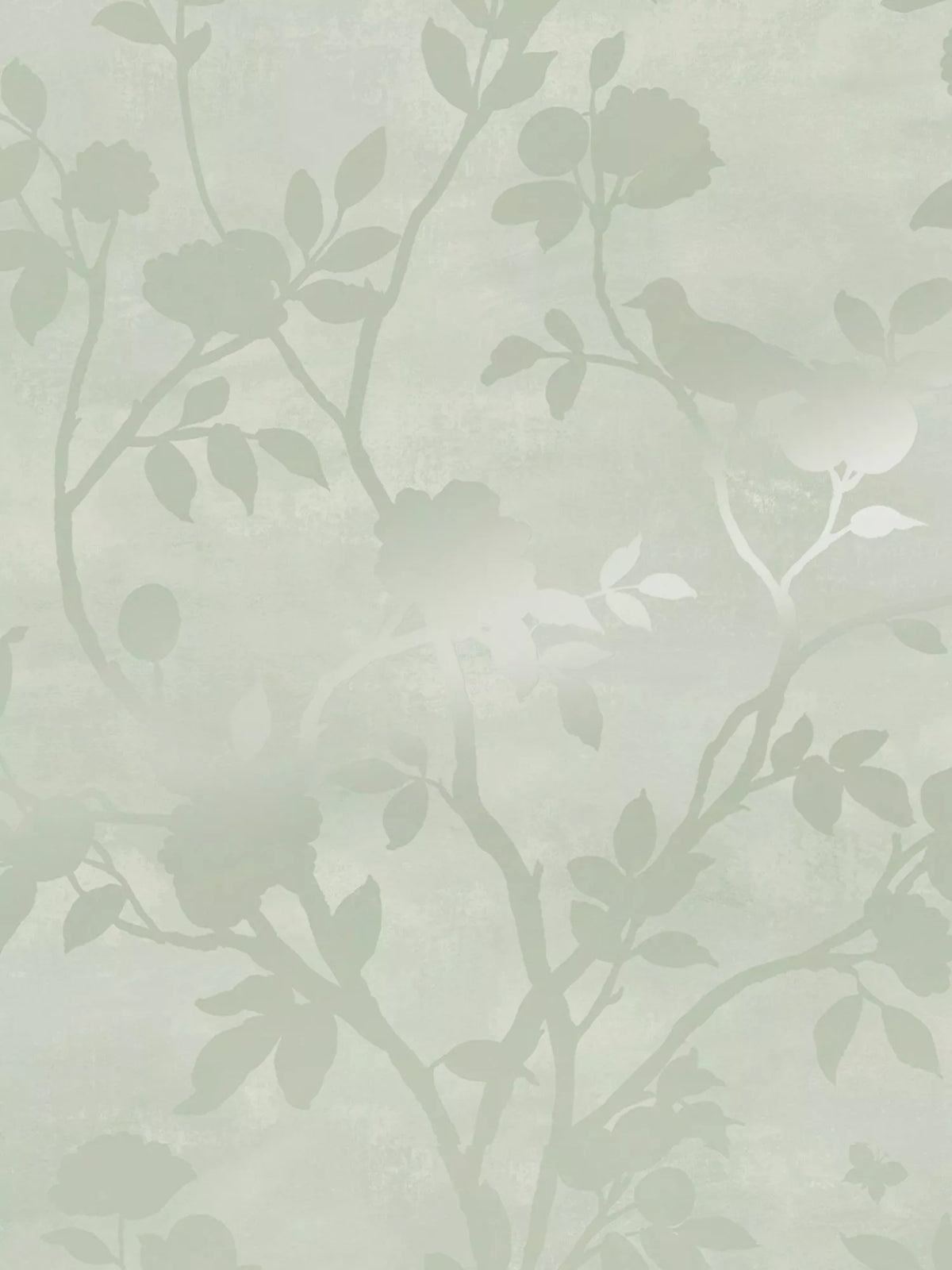 Laura Ashley Eglantine Silhouette Wallpaper in Eau de Nil, UK version