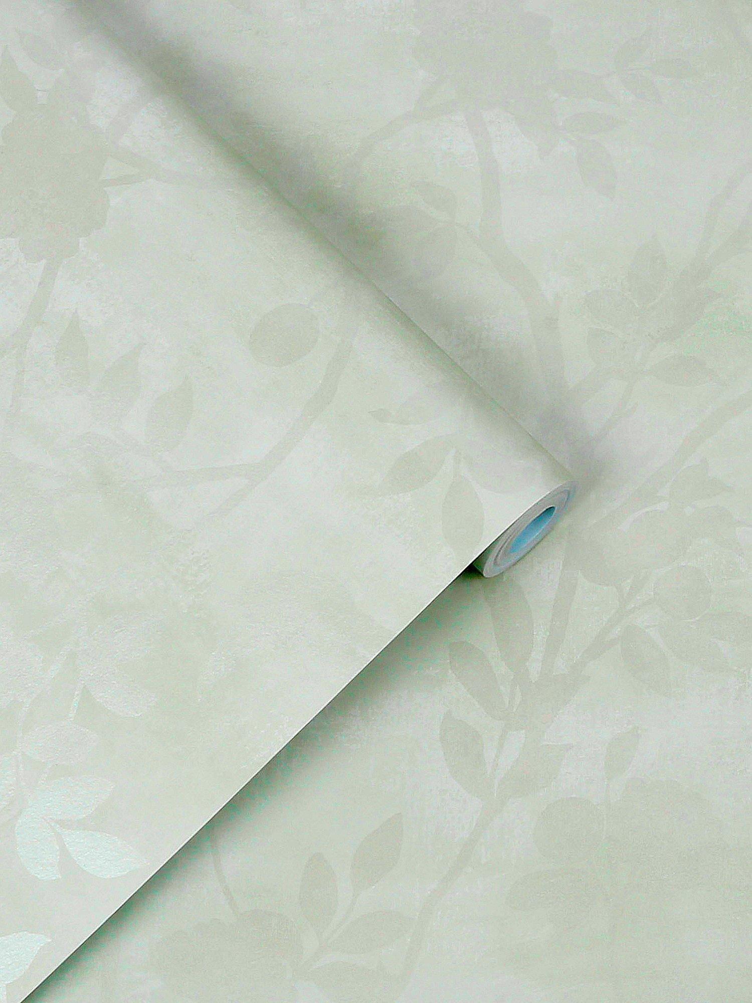 Laura Ashley Eglantine Silhouette Wallpaper in Eau de Nil, UK version