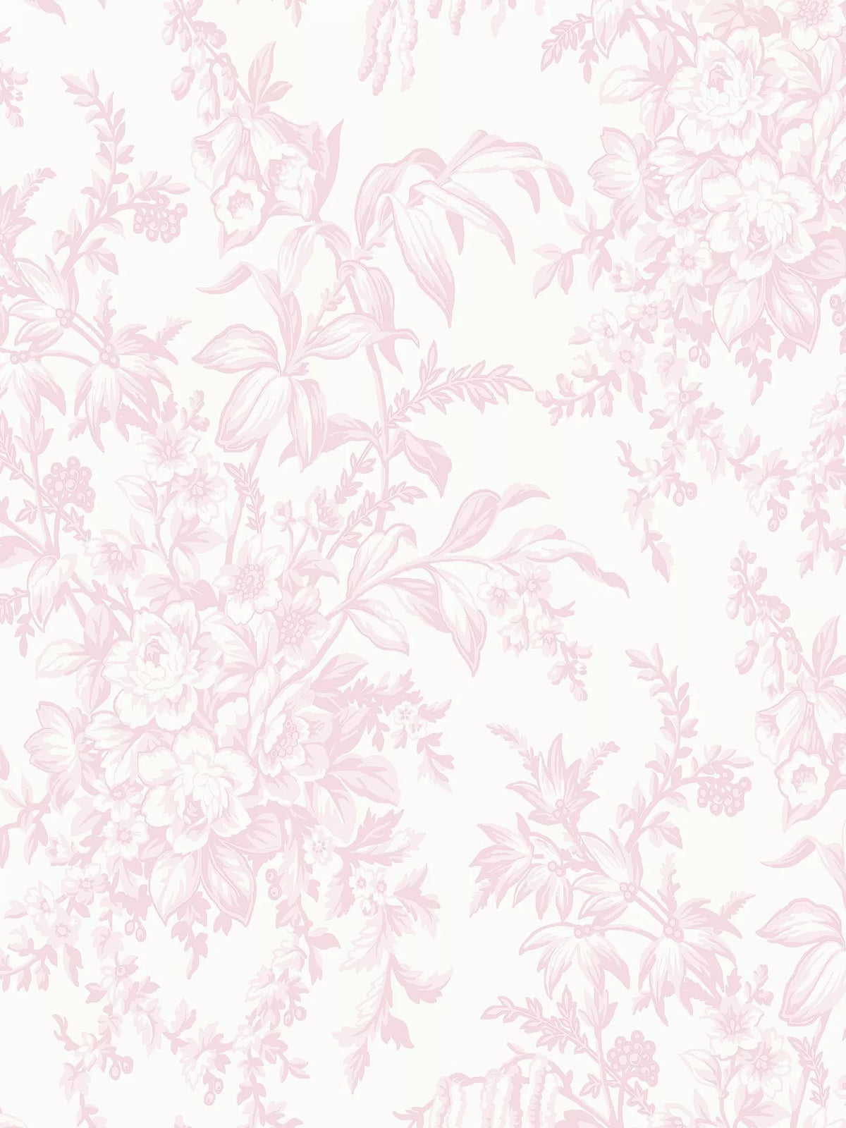Laura Ashley wallpaper featuring roses, foxgloves, and buttercups, UK version