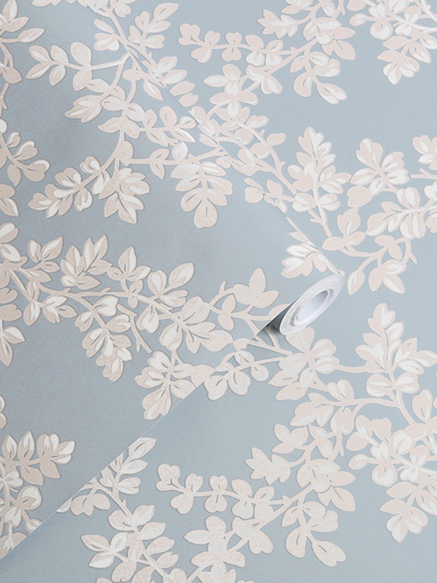 Laura Ashley Burnham wallpaper leaf trellis pattern , UK version