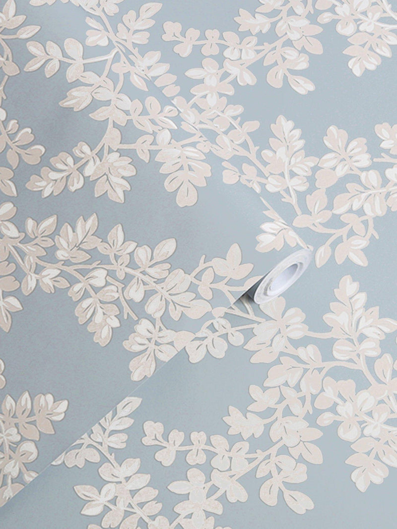 Laura Ashley Burnham wallpaper leaf trellis pattern , UK version