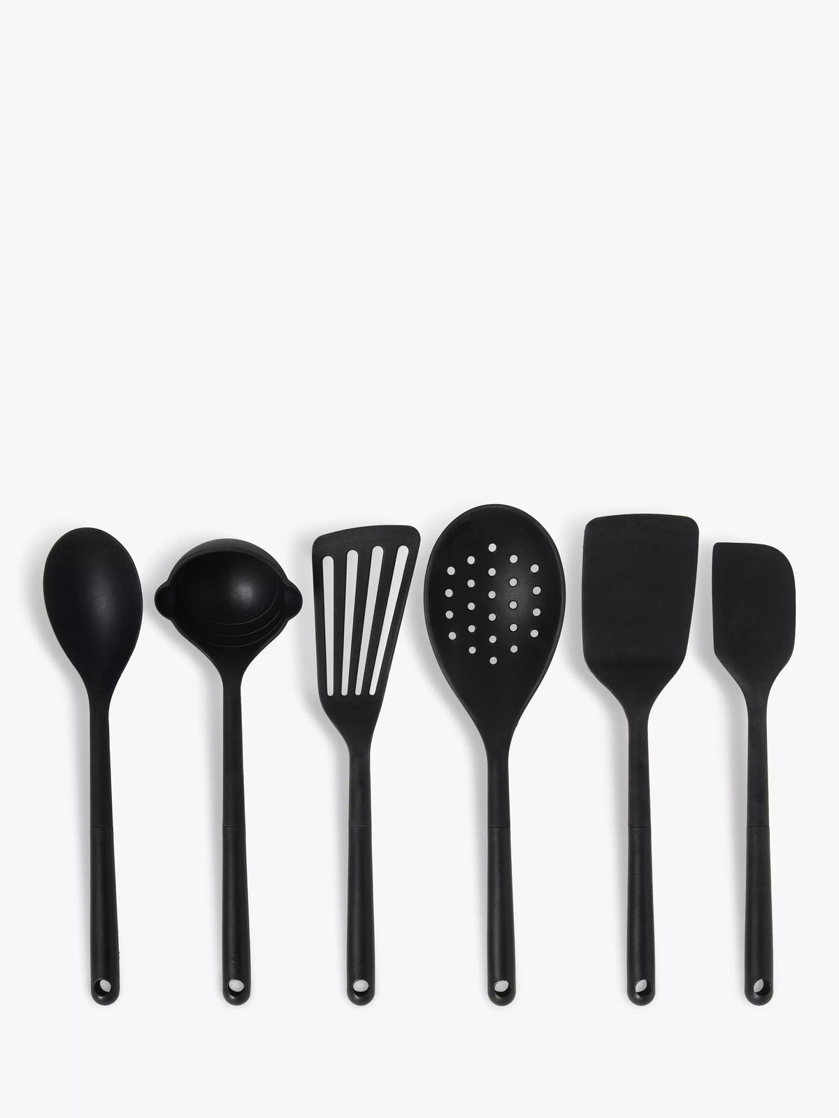 John Lewis silicone kitchen utensil set of 6 black (British brand)