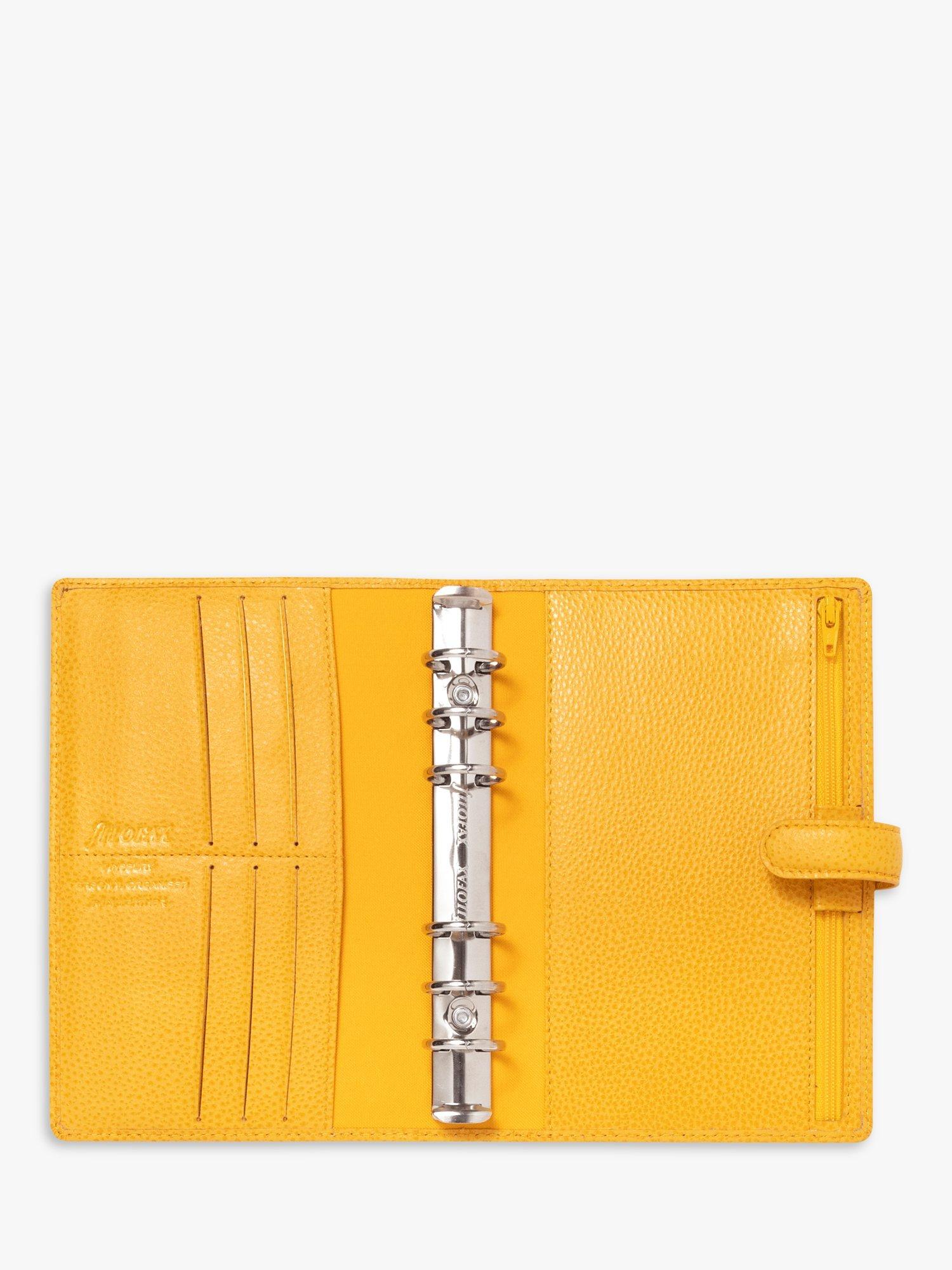 Filofax leather personal organiser Mustard - British brand