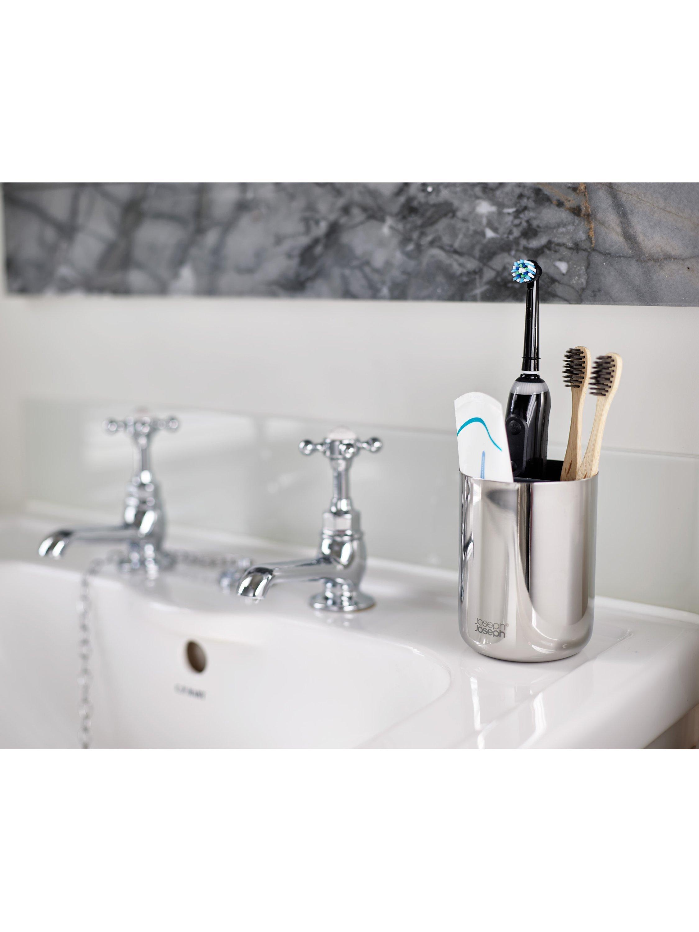 Joseph Joseph toothbrush caddy stainless steel, UK version