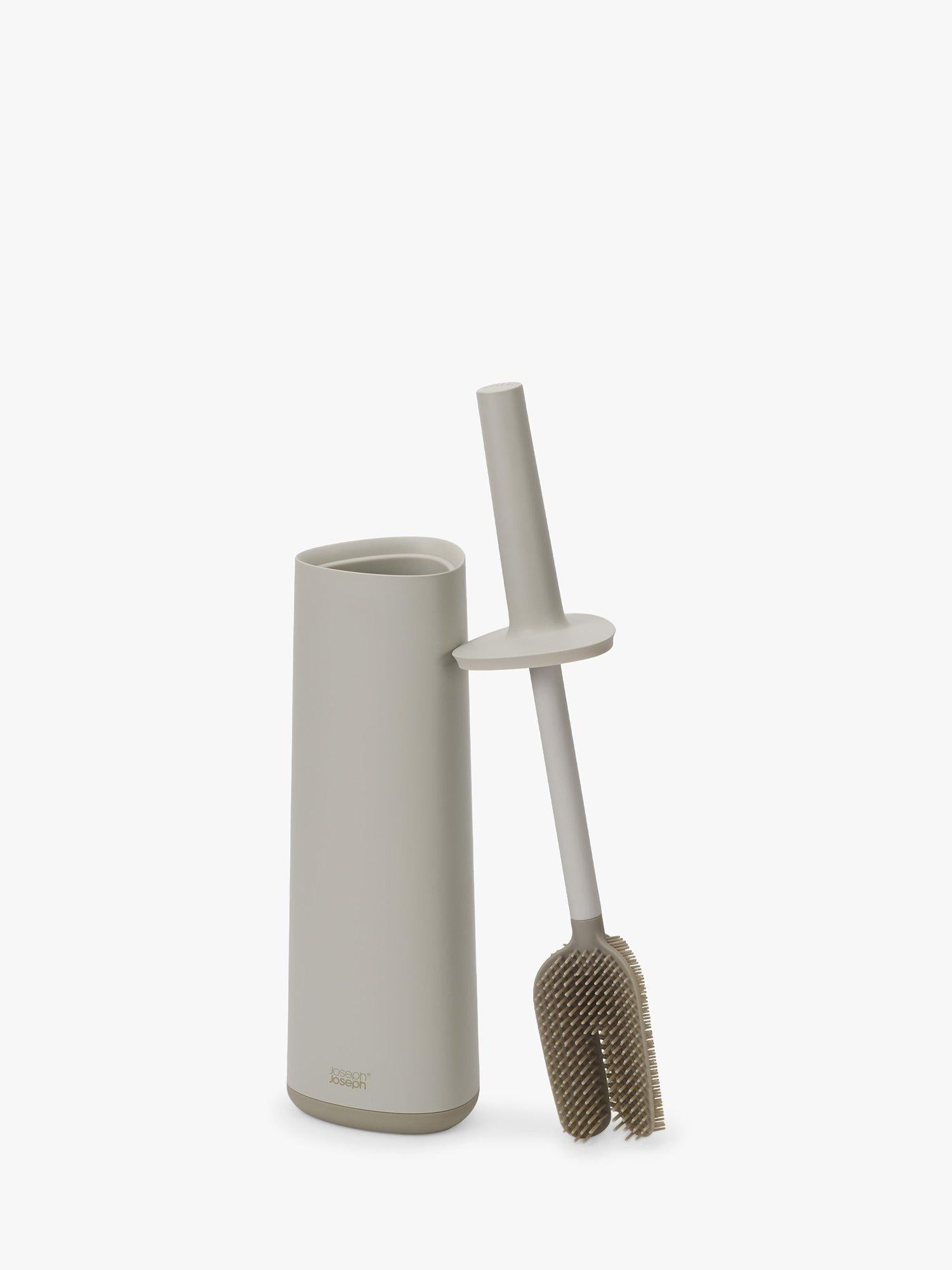 Joseph Joseph flexible triple-action toilet brush with smart holder in Ecru, UK version