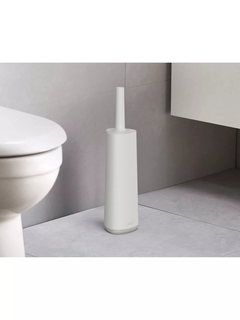 Joseph Joseph flexible triple-action toilet brush with smart holder in Ecru, UK version
