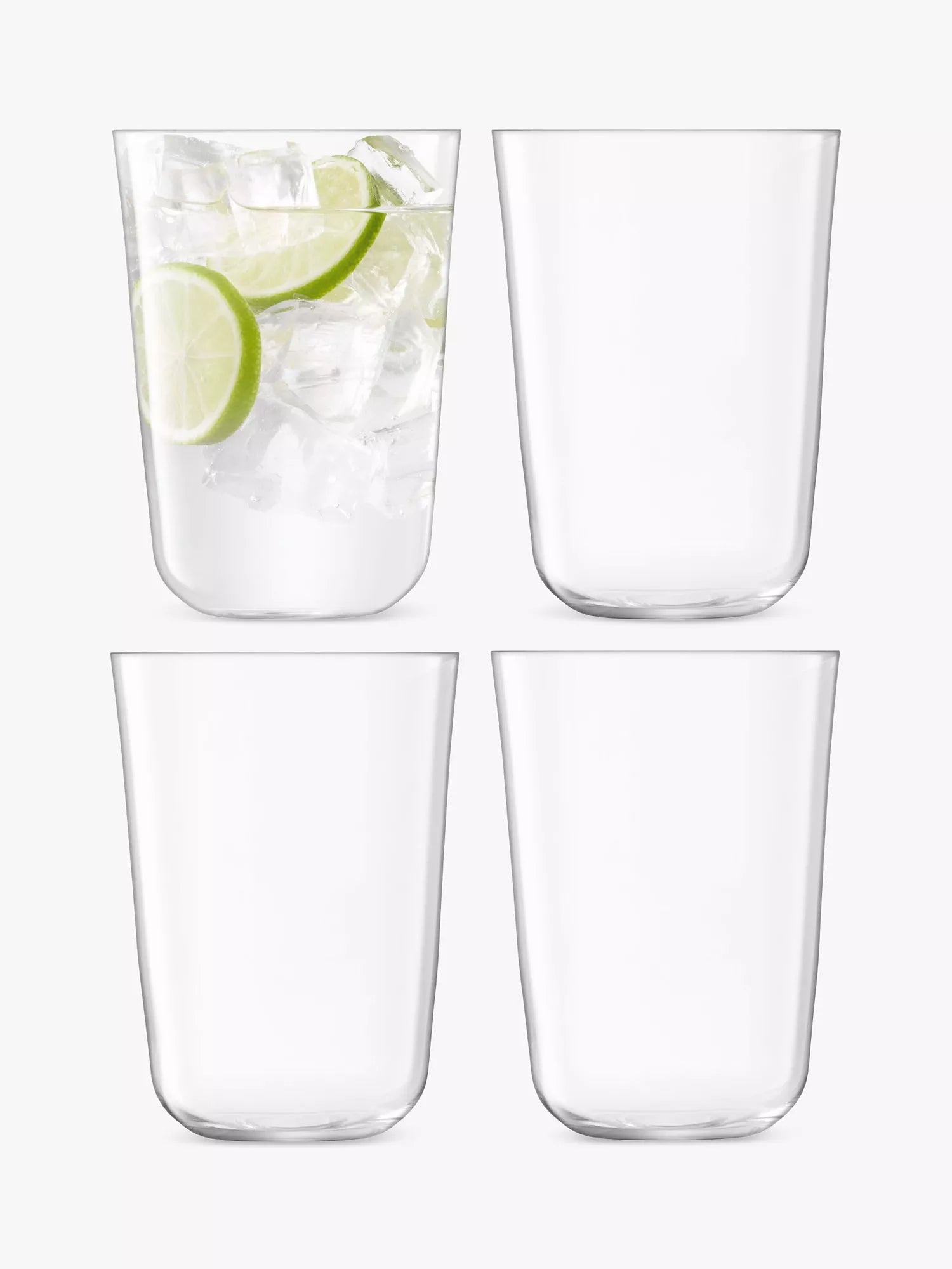 LSA International Arc stackable glass tumblers 550ml set of 4, UK version