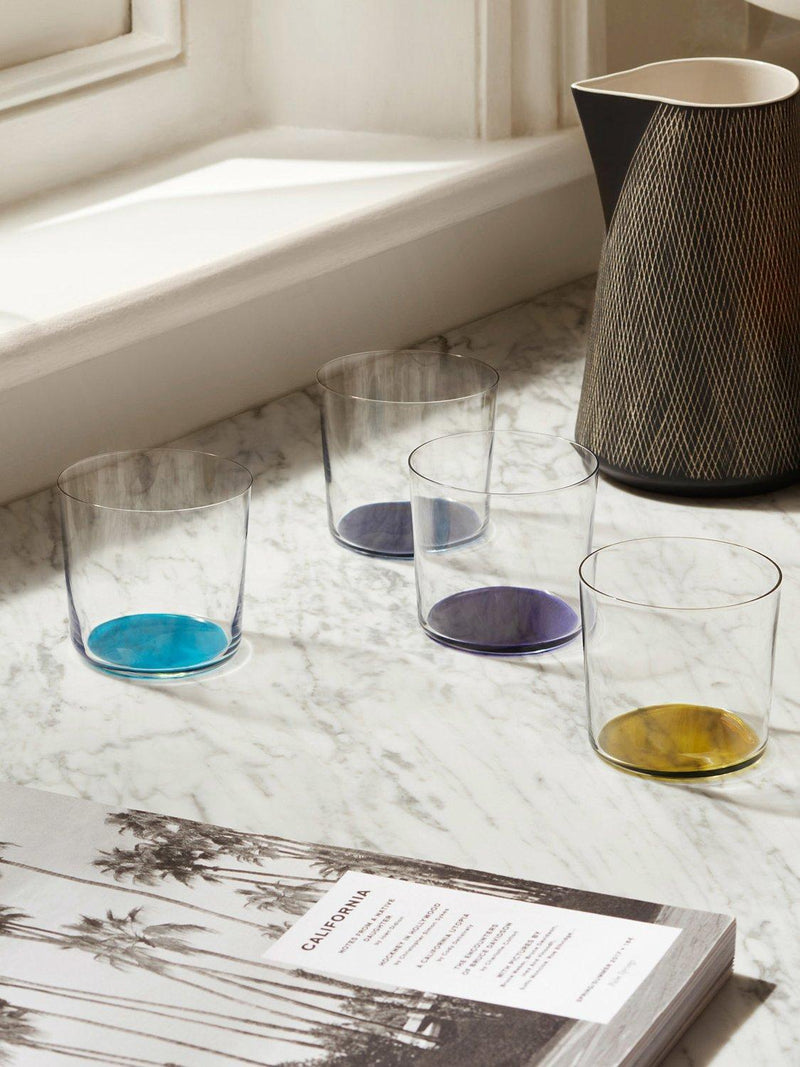 LSA International glass tumblers set of 4 310ml coloured base, UK version