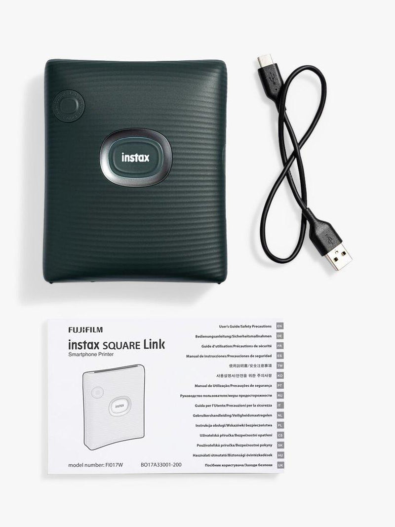 Instax SQUARE Link mobile photo printer Midnight Green, imported from the UK