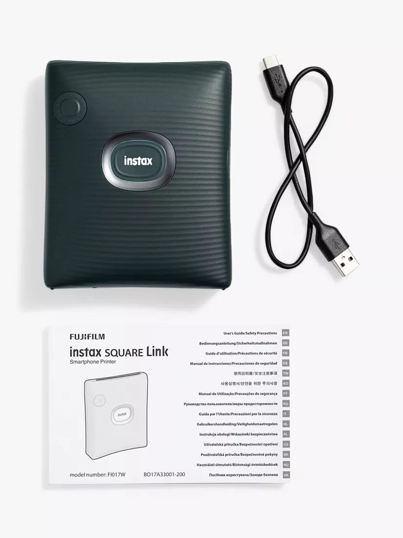 Instax SQUARE Link mobile photo printer Midnight Green, imported from the UK