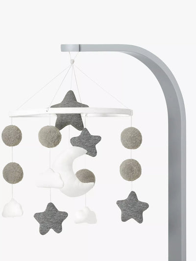 John Lewis Baby Cot Mobile with Hanging Charms in Haze Grey- Buy online at McGrocer