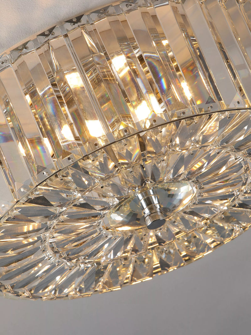 Laura Ashley Fernhurst flush ceiling light polished chrome - British product