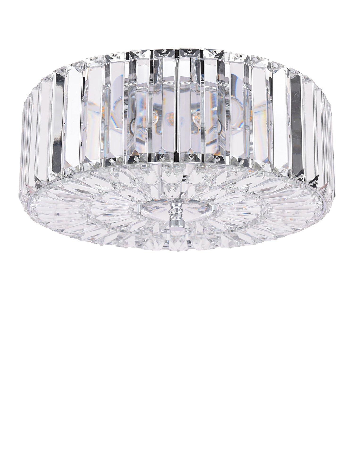 Laura Ashley Fernhurst flush ceiling light polished chrome - British product