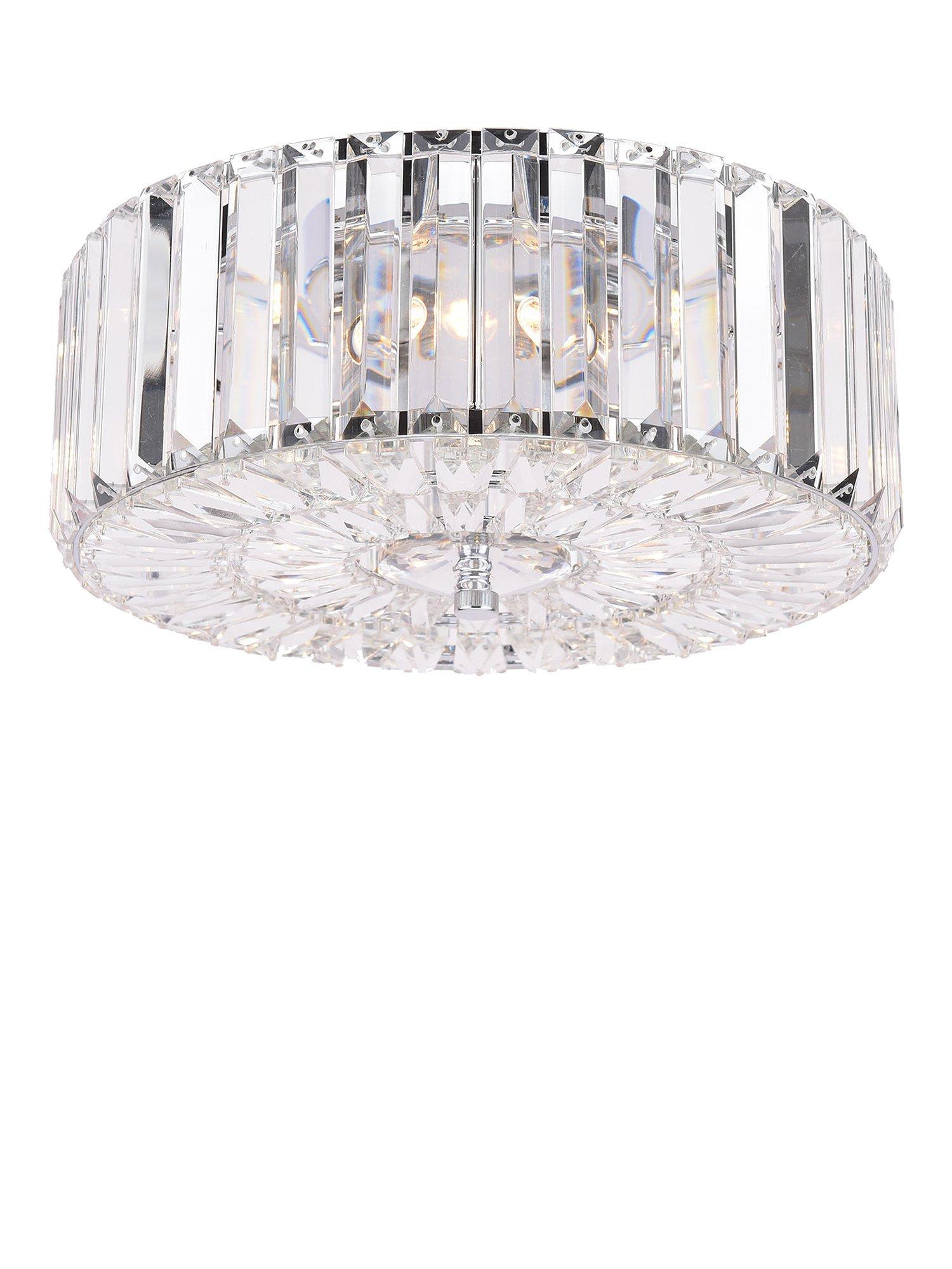 Laura Ashley Fernhurst flush ceiling light polished chrome - British product