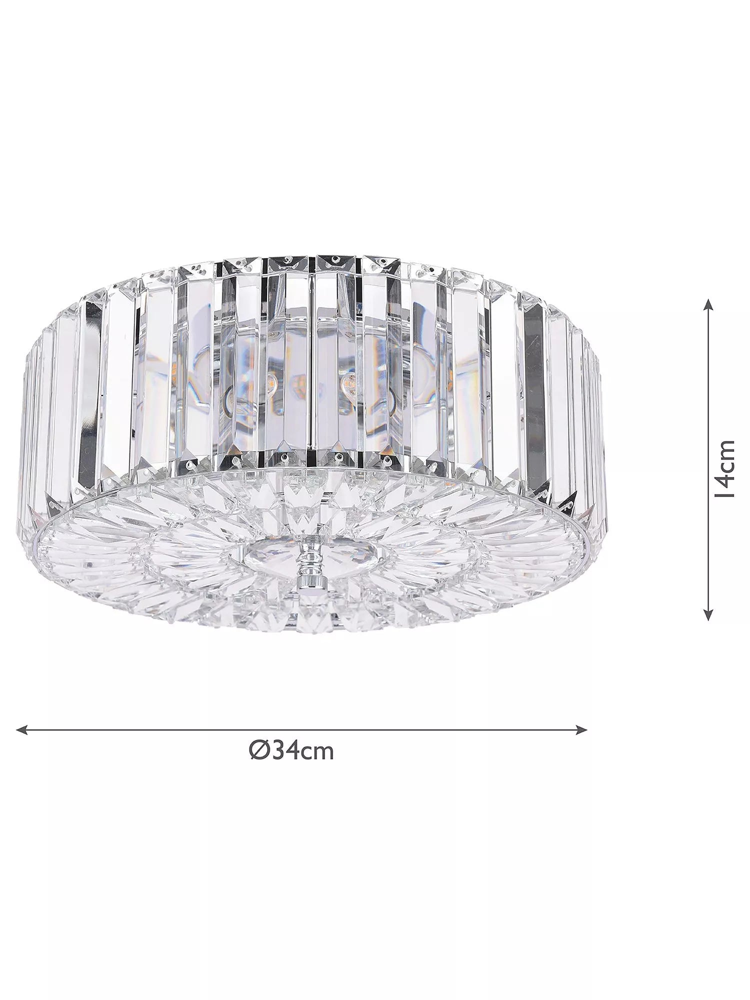 Laura Ashley Fernhurst flush ceiling light polished chrome - British product
