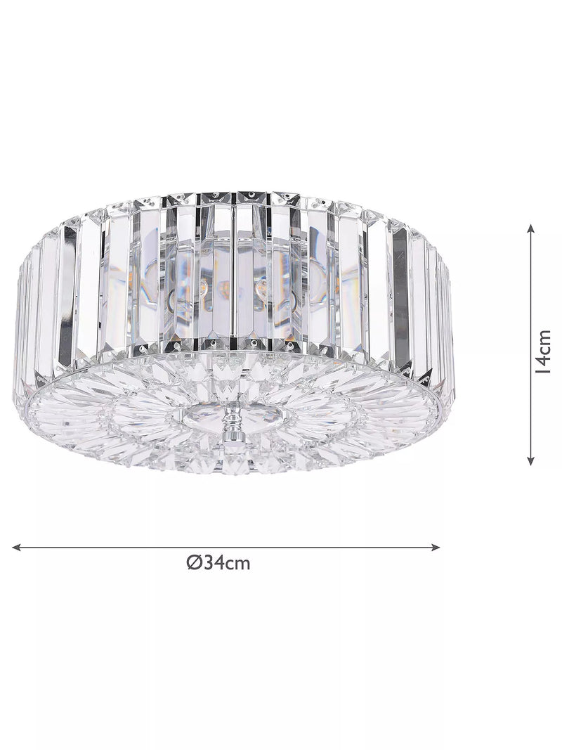 Laura Ashley Fernhurst flush ceiling light polished chrome - British product