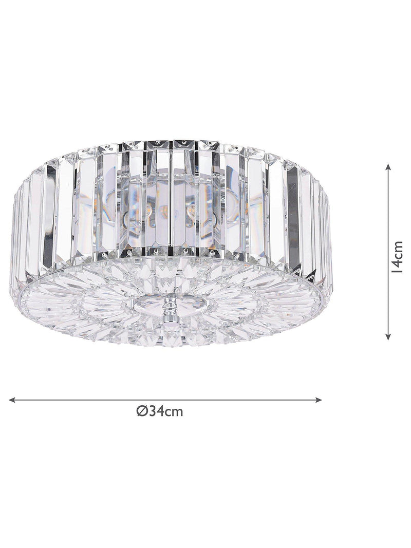 Laura Ashley Fernhurst flush ceiling light polished chrome - British product