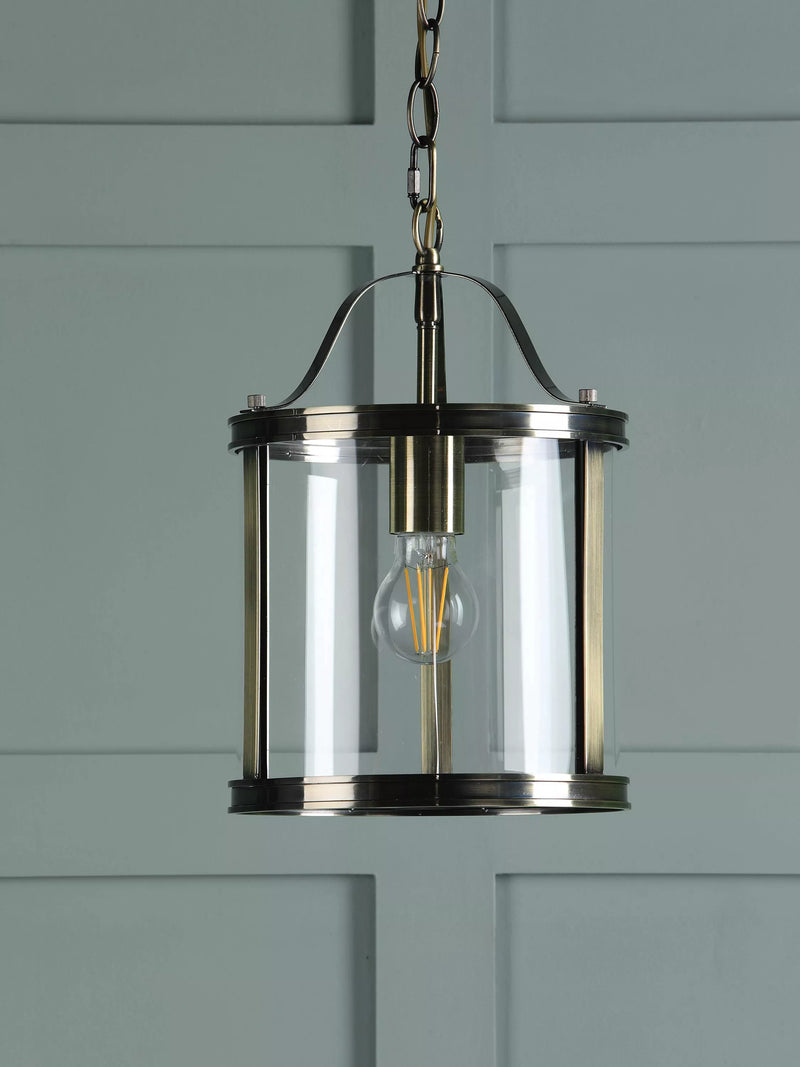 Laura Ashley pendant ceiling light in antique brass, UK version