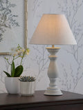 Laura Ashley Chedworth table lamp concrete base linen shade, UK version