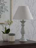 Laura Ashley Chedworth table lamp concrete base linen shade, UK version