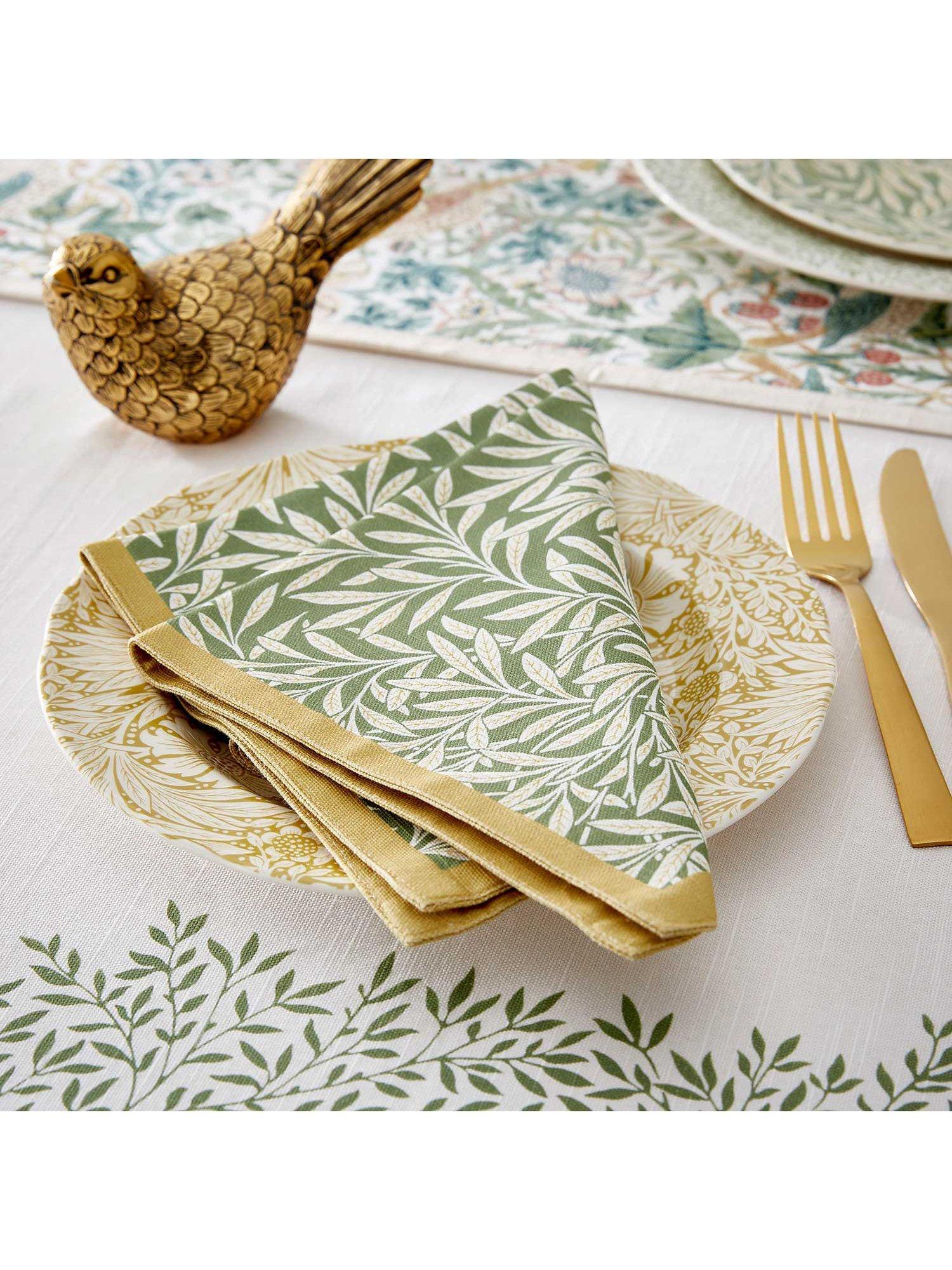 Morris & Co. Willow Boughs green cotton napkins set of 2 - British product