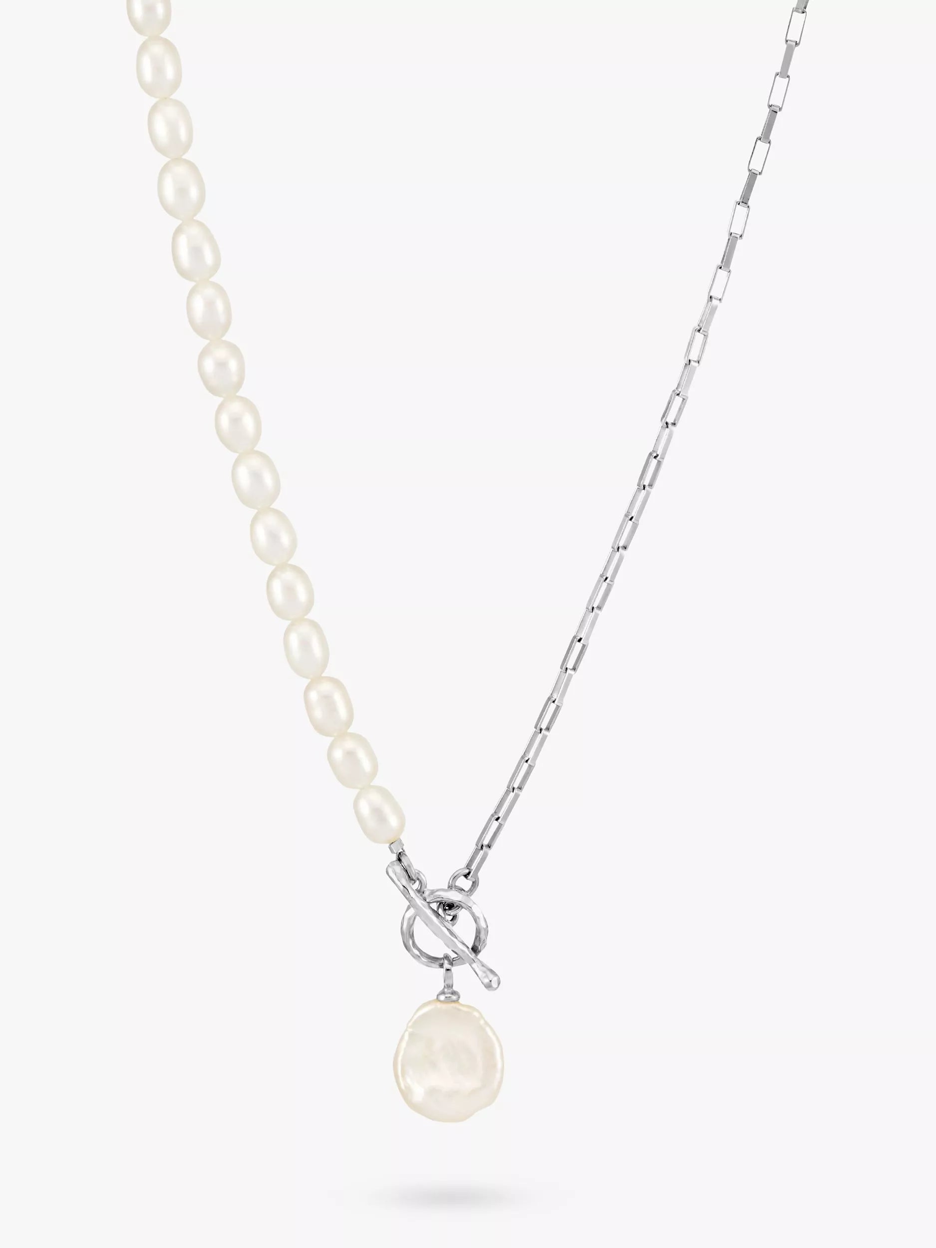 Dower & Hall keshi pearl necklace silver white - British product