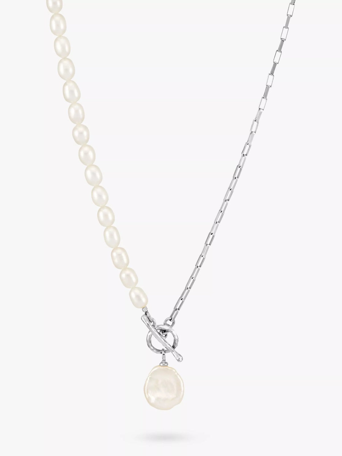 Dower & Hall keshi pearl necklace silver white - British product