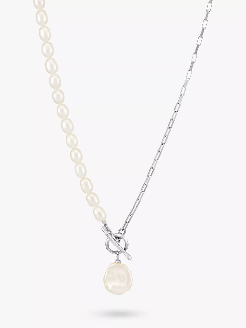 Dower & Hall keshi pearl necklace silver white - British product