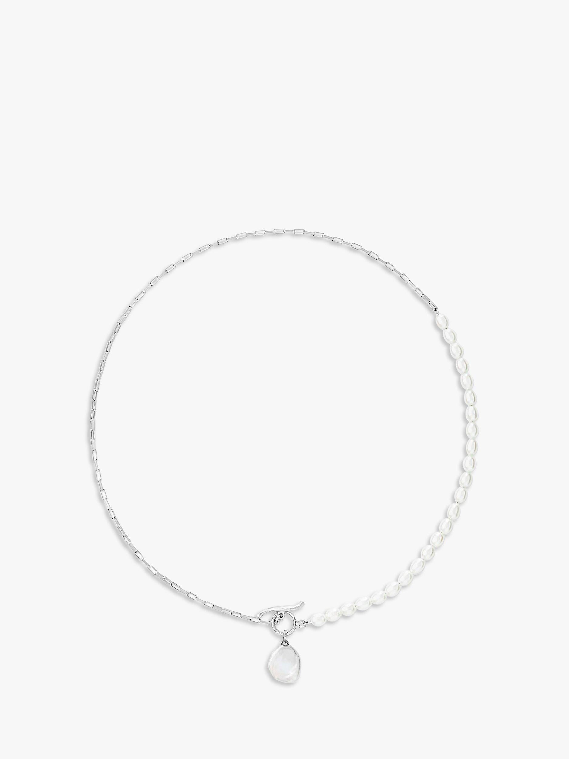Dower & Hall keshi pearl necklace silver white - British product