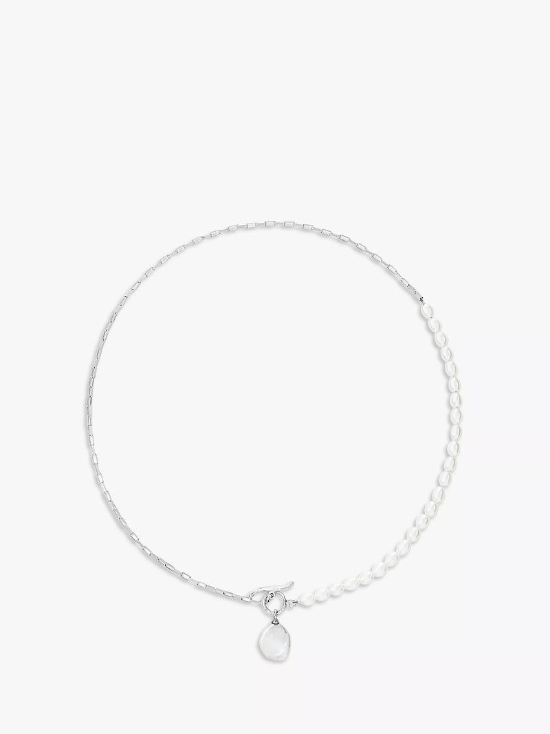 Dower & Hall keshi pearl necklace silver white - British product
