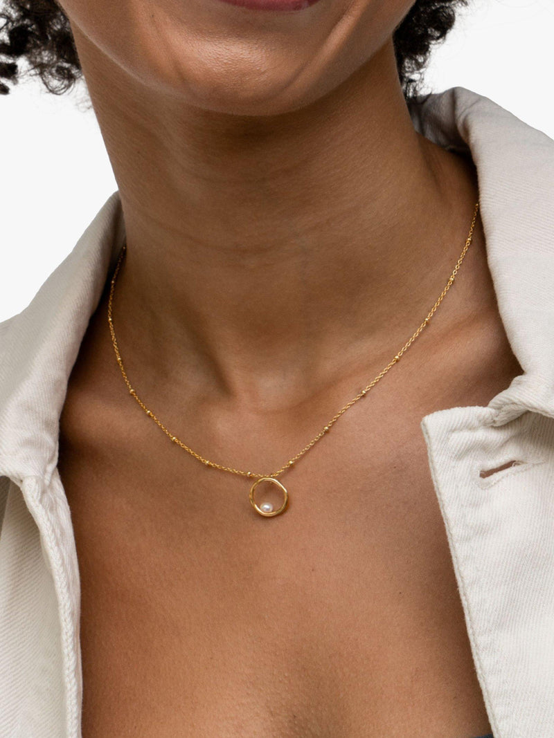 Dower & Hall freshwater pearl open circle pendant necklace - British product