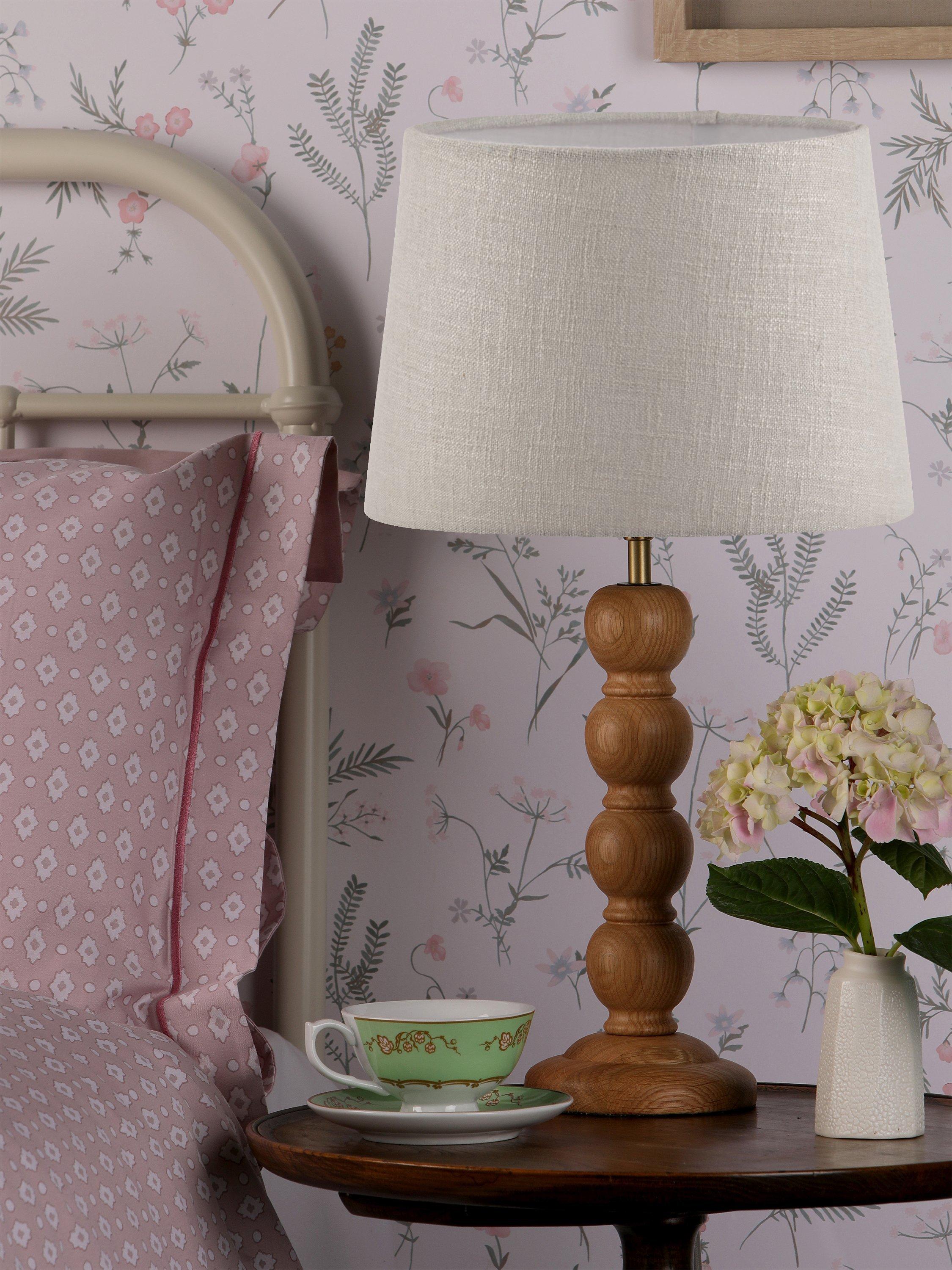 Laura Ashley Maria wooden table lamp natural oak, imported from the UK