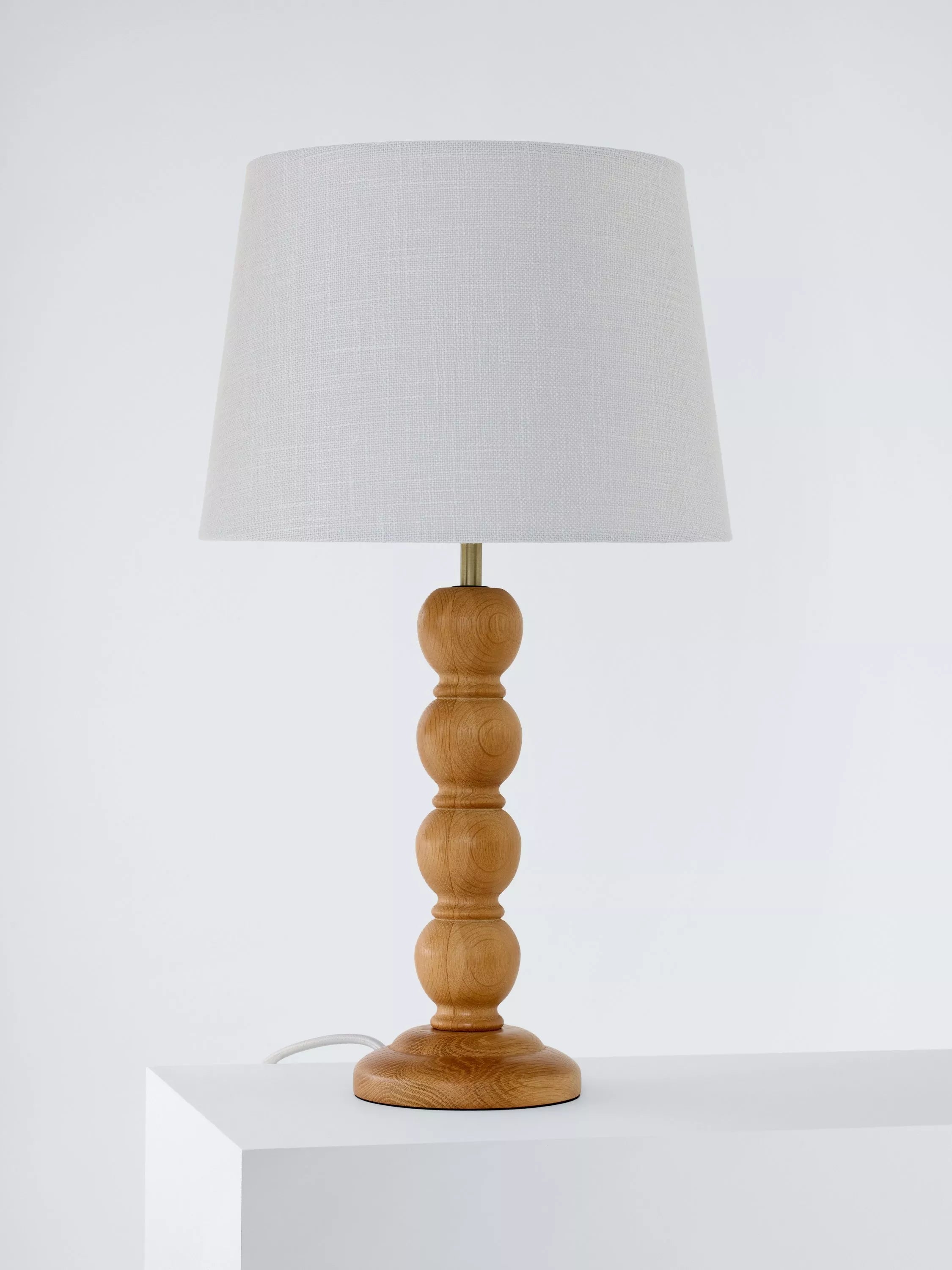 Laura Ashley Maria wooden table lamp natural oak, imported from the UK
