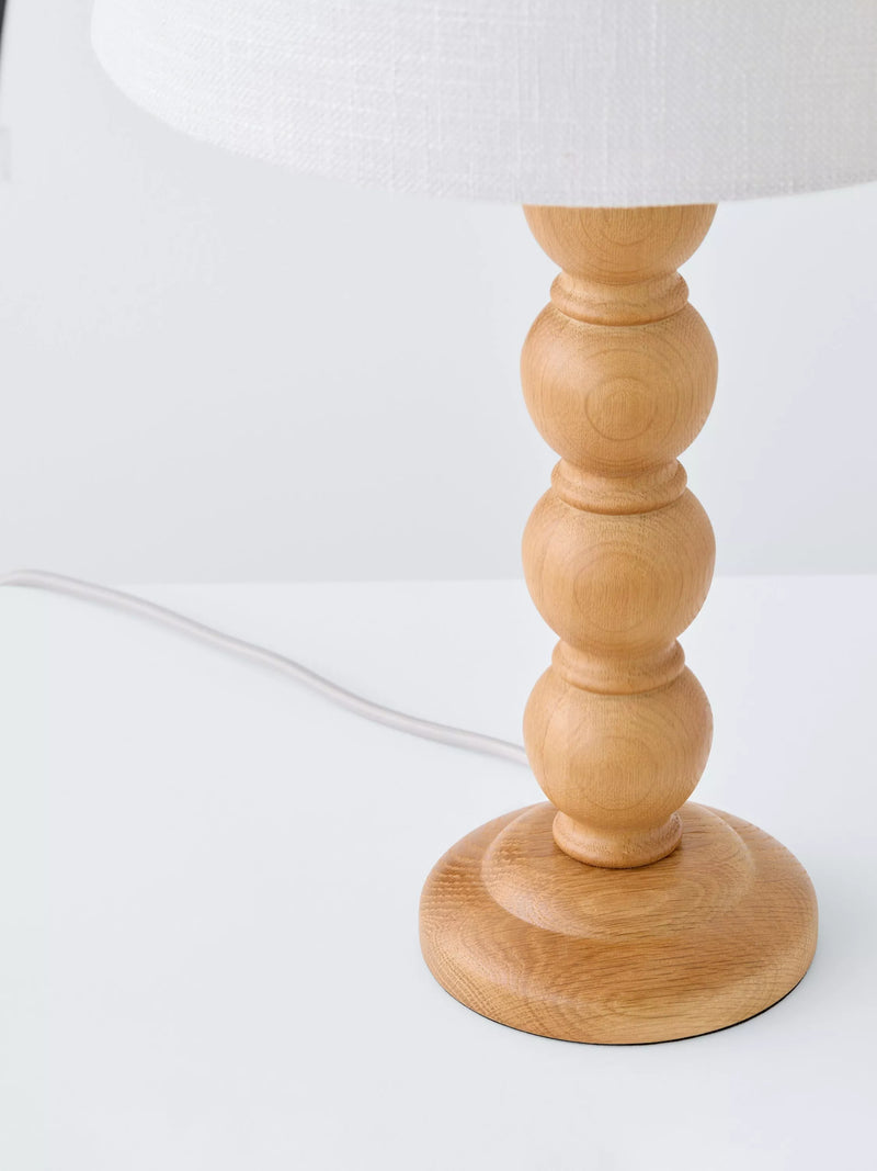 Laura Ashley Maria wooden table lamp natural oak, imported from the UK