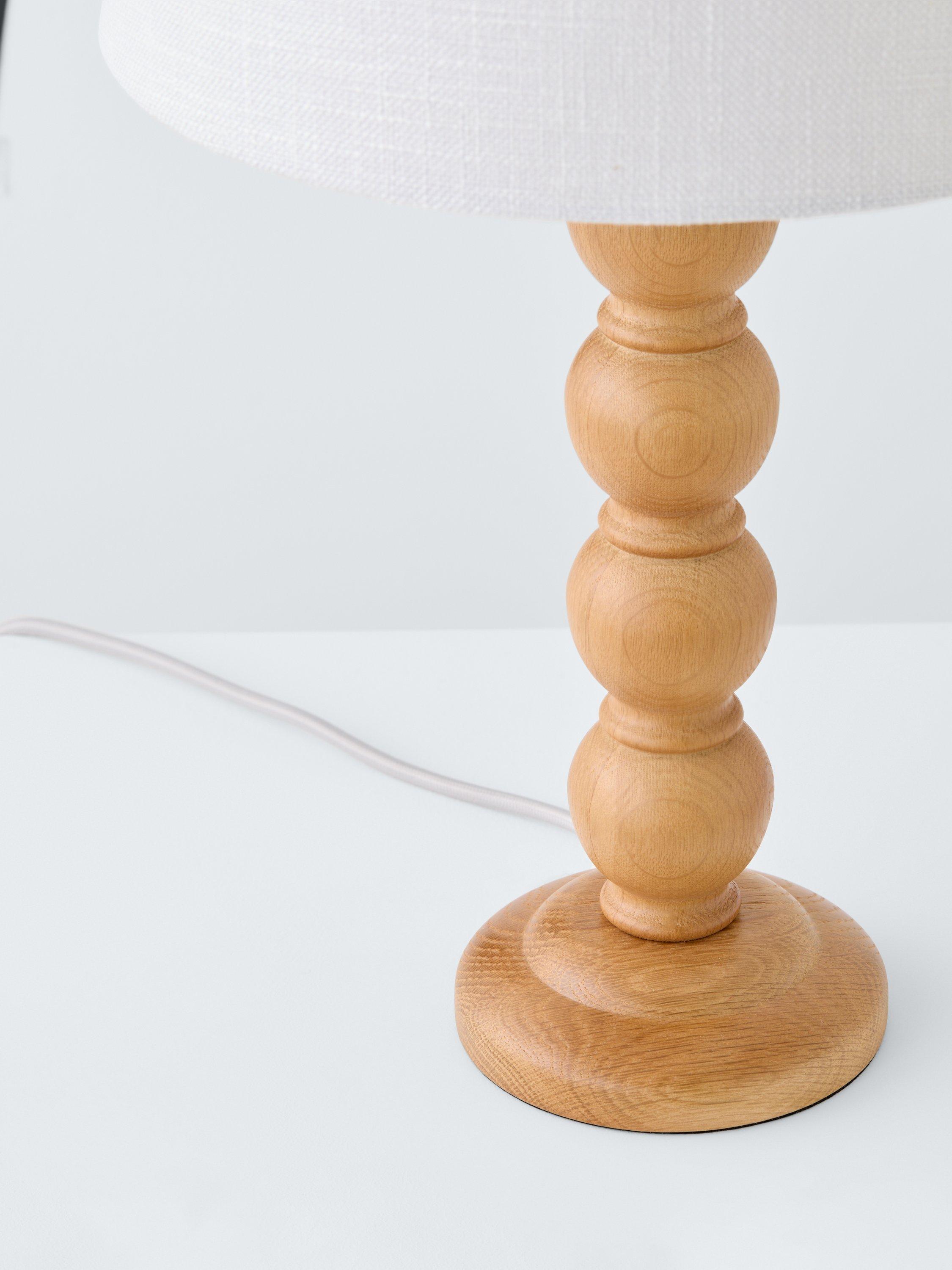 Laura Ashley Maria wooden table lamp natural oak, imported from the UK