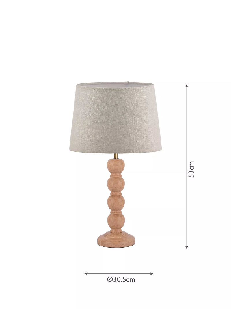 Laura Ashley Maria wooden table lamp natural oak, imported from the UK