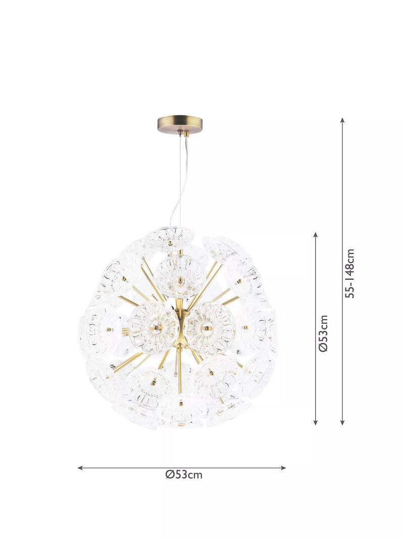 Laura Ashley Elwick pendant light antique brass (British brand)