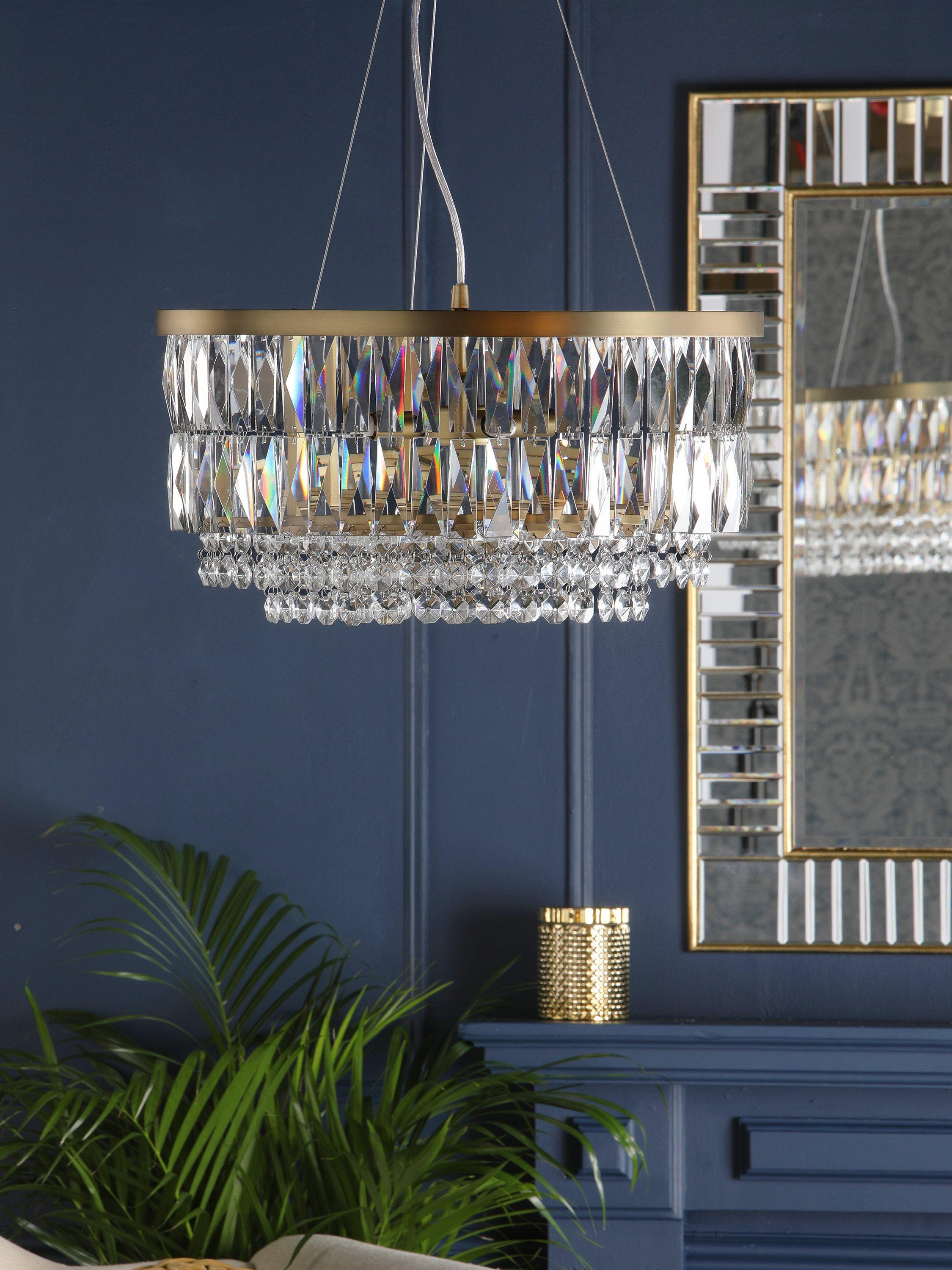 Laura Ashley Rhosill Grand ceiling light in antique brass - British product