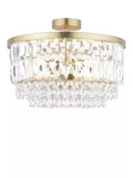 Laura Ashley Rhosill semi flush ceiling light in antique brass finish, UK version